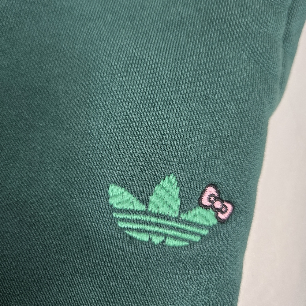 ADIDAS x Hello Kitty forest green embroidered jogger sweatpants unisex S - Picture 6 of 17